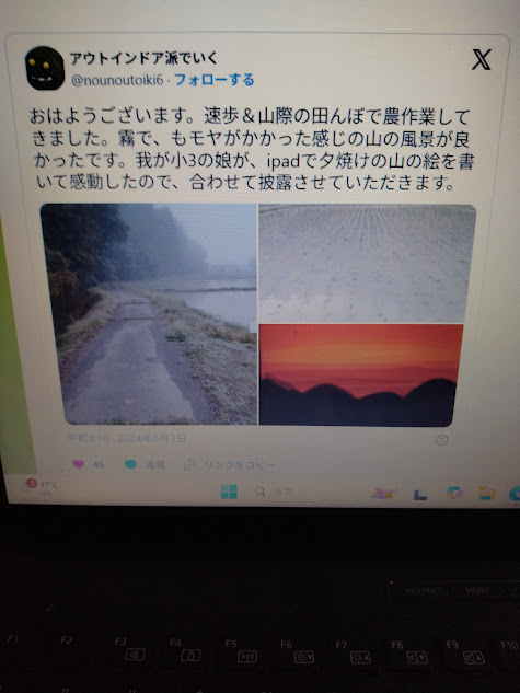 田んぼに農作業に向かう際にインターバル速歩