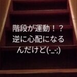 階段で２Fの寝室に向かう母に頼もしいと感じつつも心配