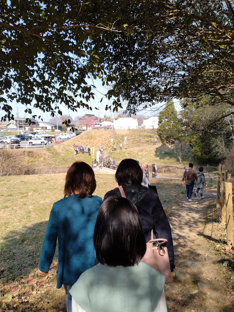 カタクリを見ようと訪れる中高年中心の観光客