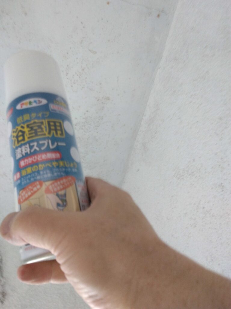 浴室の天井をスプレー塗料で時短塗装